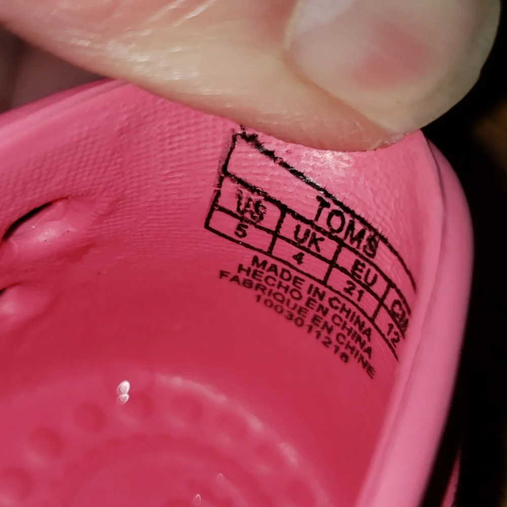 Toms Water Pink Shoes Size 5